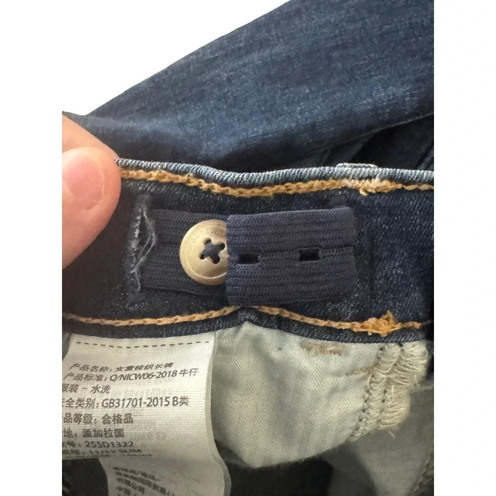 Abercrombie Kids High Rise Jean Legging 11/12 Slim Dark Wash‎ Distressed Ripped
